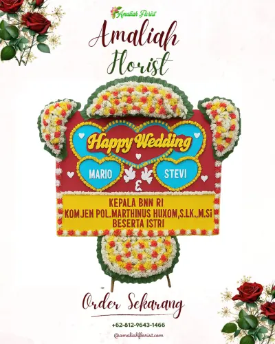 Karangan Papan Bunga Pernikahan di Arjosari